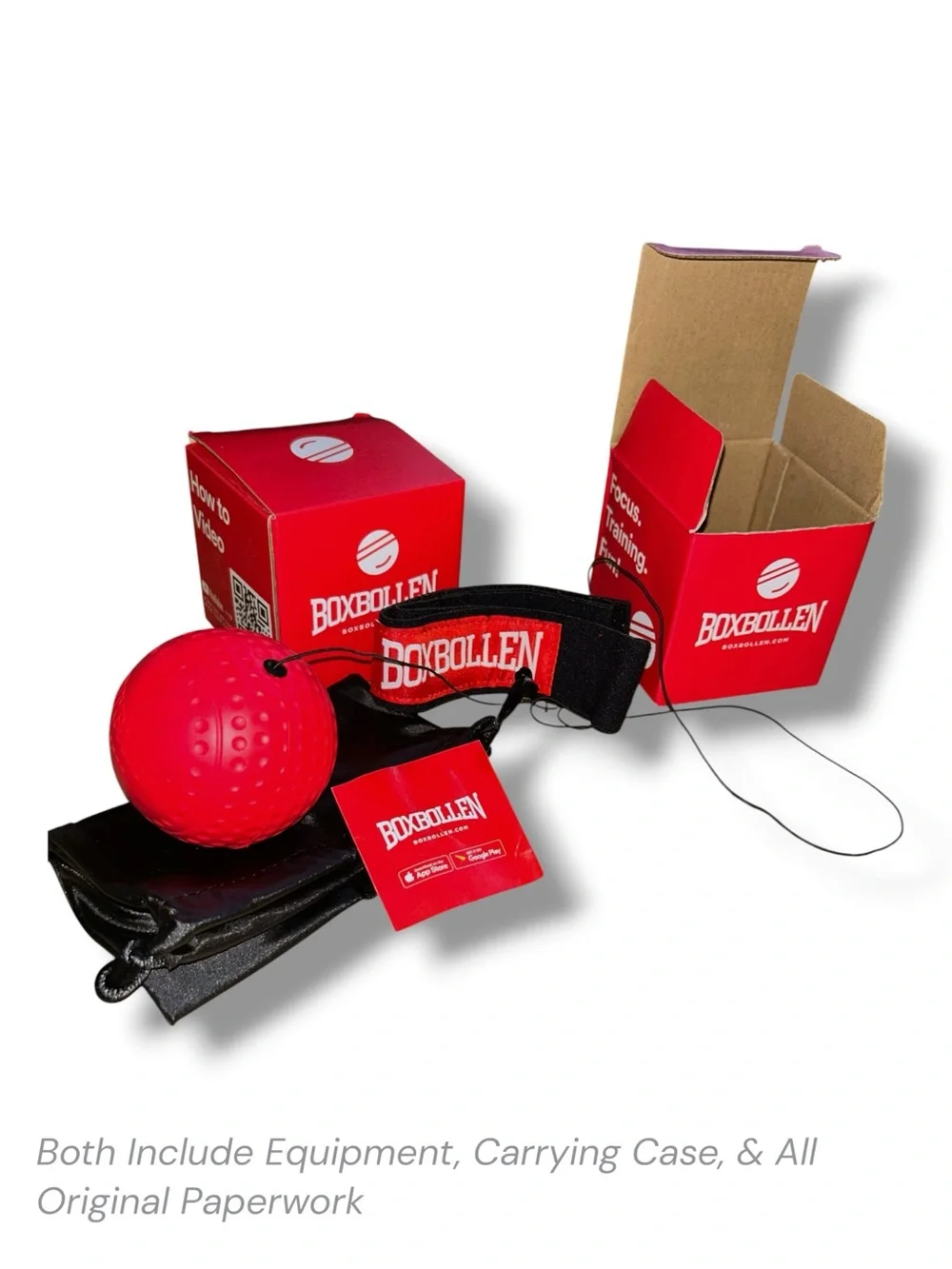 Boxbollen Reflex Training Set of Two (2) NIB Unclaimed App Codes Fitness Game